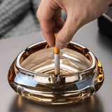 Retro Crystal Glass Ashtray Cool Cute Modern Minimalist Ash Tray Amber