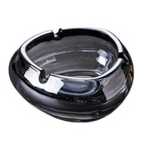 Retro Crystal Glass Ashtray Cool Cute Modern Minimalist Ash Tray Dark Grey Gray