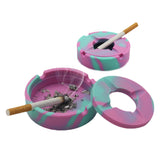 Silicone Ashtray with Lid Cool Ash Tray Covered Lidded Windproof