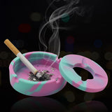Silicone Ashtray with Lid Cool Ash Tray Covered Lidded Windproof