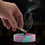 Silicone Ashtray with Lid Cool Ash Tray Covered Lidded Windproof