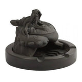 Dragon sculpture cement ashtray on round base