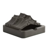 Architectural stepped cement ashtray with lid