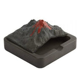 Volcano cement ashtray with red crater detail