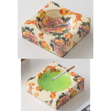 square ceramic ashtray cute cool ash tray minimalist flower
