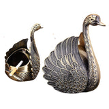 Swan Ashtray Cool Cute Decorative Metal Ash Tray Covered Lidded Smokeless Vintage Retro
