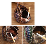 Swan Ashtray Cool Cute Decorative Metal Ash Tray Covered Lidded Smokeless Vintage Retro