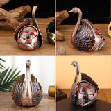 Swan Ashtray Cool Cute Decorative Metal Ash Tray Covered Lidded Smokeless Vintage Retro