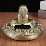 Vintage Ashtray with Lid Metal Egyptian Pharaoh windproof covered lidded decorative gold