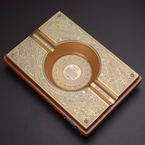 Vintage Cigar Ashtray Wooden Ash Tray Retro Large Metal Wood