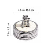Welcoming Cat Ashtray with Lid Ceramic Cool Cute Ash Tray Smokeless Covered Lidded Windproof White Silver