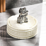 Welcoming Cat Ashtray with Lid Ceramic Cool Cute Ash Tray Smokeless Covered Lidded Windproof White Silver