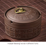 ceramic ashtray with lid cool cute purple clay ash tray covered lidded windproof smokeless outdoor