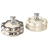 Nordic Ashtray with Lid Bubbles Surface Ceramic ash tray lidded covered windproof smokeless home decor decorative bear cream white silver