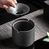 ash tray smokeless outdoor ashtray with lid black