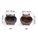 outdoor ceramic ashtray coarse pottery dark cute cat pig ash tray windproof cool animal handmade decorative vintage retro