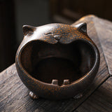 outdoor ceramic ashtray coarse pottery dark cute cat pig ash tray windproof cool animal handmade decorative vintage retro