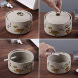 smokeless ashtray outdoor ash tray with lid ceramic handmade