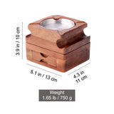 Cigar Ashtray with Whiskey Coaster Storage Drawer Wood