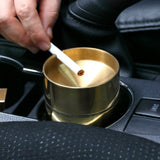 metal ashtray with lid stainless steel covered ash tray for car outdoor cool smokeless windproof gold 