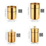 metal ashtray with lid stainless steel covered ash tray for car outdoor cool smokeless windproof gold 