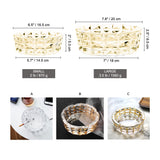 Size chart of crystal glass ashtray in small and large sizes with inch and cm measurements
