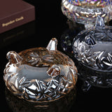Crystal Glass Ashtray Outdoor Ash Tray Classy Decorative Vintage Handmade