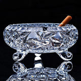 Crystal Glass Ashtray Outdoor Ash Tray Classy Decorative Vintage Handmade
