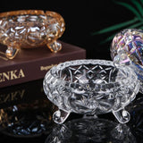 Crystal Glass Ashtray Outdoor Ash Tray Classy Decorative Vintage Handmade