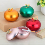 cute outdoor ashtray with lid cool metal covered ash tray zinc alloy apple windproof smokeless