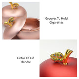 cute outdoor ashtray with lid cool metal covered ash tray zinc alloy apple windproof smokeless