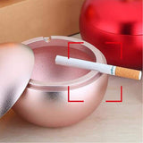 cute outdoor ashtray with lid cool metal covered ash tray zinc alloy apple windproof smokeless
