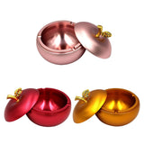 cute outdoor ashtray with lid cool metal covered ash tray zinc alloy apple windproof smokeless