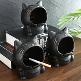 cute cat ash tray outdoor fancy black