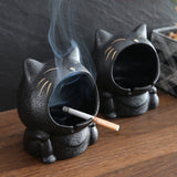 cute cat ash tray outdoor fancy black