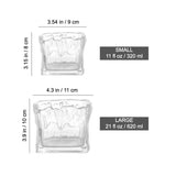 Cute Glass Ashtray Square Transparent Ash Tray Minimalist Home Decor Handmade Vintage Glacier Surface Pattern