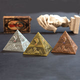 pyramid outdoor ashtray with lid cute cool metal covered ash tray Egypt Pharaoh ancient Egyptian carving smokeless windproof