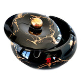 Fashionable Ashtray with Lid ceramic black