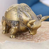 vintage ashtray with lid cute cool fighting bull covered metal ash tray zinc alloy smokeless windproof retro decorative piggy outdoor