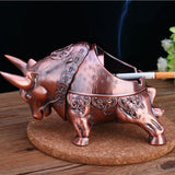 vintage ashtray with lid cute cool fighting bull covered metal ash tray zinc alloy smokeless windproof retro decorative piggy outdoor