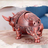 outdoor ashtray cool fighting bull metal ash tray with lid zinc alloy