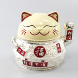 fortune cat ashtray with lid metal vintage covered ash tray lucky windproof smokeless cute cool outdoor