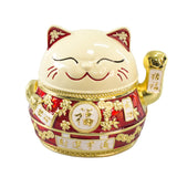 fortune cat ashtray with lid metal vintage covered ash tray lucky windproof smokeless cute cool outdoor