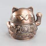 fortune cat ashtray with lid metal vintage covered ash tray lucky windproof smokeless cute cool outdoor