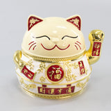 fortune cat ashtray with lid metal vintage covered ash tray lucky windproof smokeless cute cool outdoor