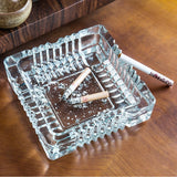 Glass Ashtray Square Round Transparent Ash Tray outdoor indoor classy elegant