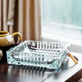 Glass Ashtray Square Round Transparent Ash Tray outdoor indoor classy elegant