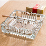 Glass Ashtray Square Round Transparent Ash Tray outdoor indoor classy elegant