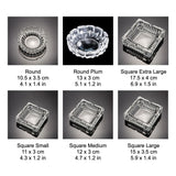 Glass Ashtray Square Round Transparent Ash Tray outdoor indoor classy elegant