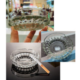 Glass Ashtray Square Round Transparent Ash Tray outdoor indoor classy elegant